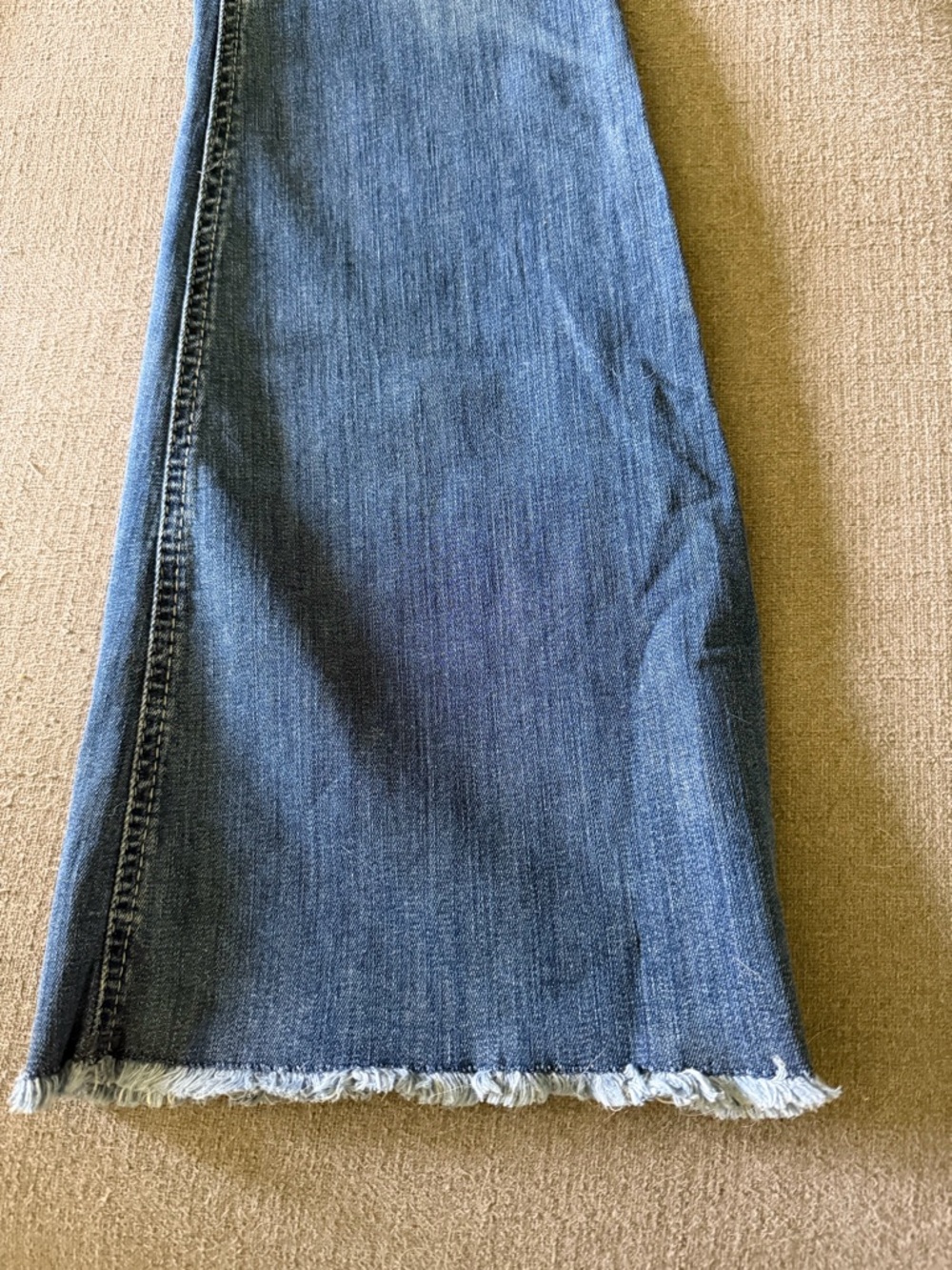 Ariat Blue Flared Jeans with Raw Hem - Picture 4 of 10